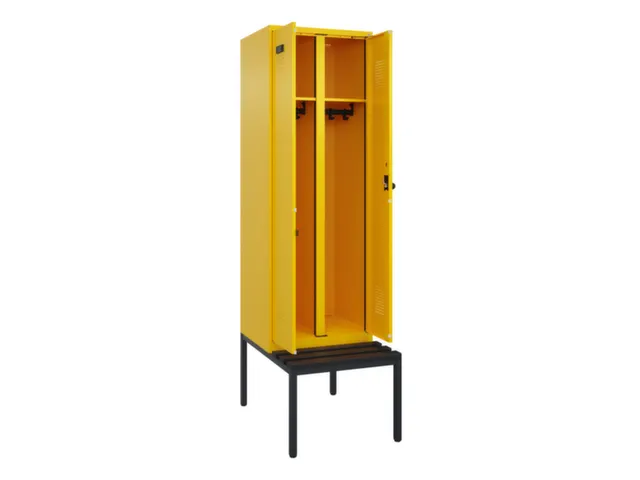 locker met bank,voor scheiding van kleding,HxBxD 2120x600x815mm,2vak