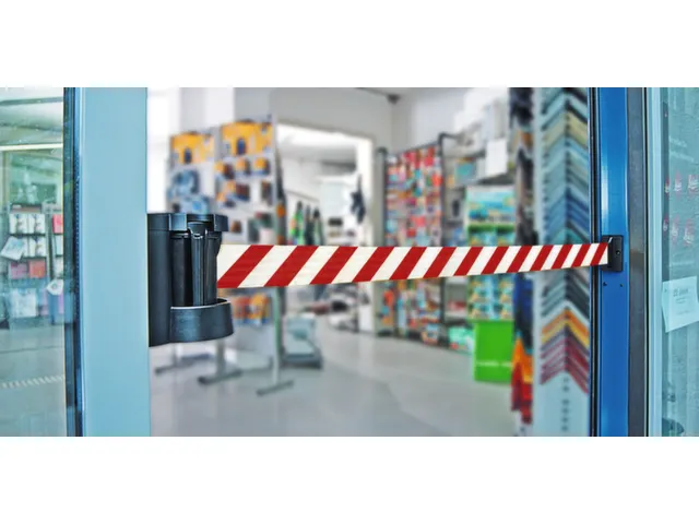 afzetsysteem voor wandmontage,m. 1riem(en),LxB 3m x50mm,riem rood/wit