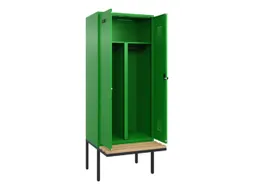 PBM-locker met bank,HxBxD 2120x800x815mm,2vak,vak B 400mm,draaigrendel
