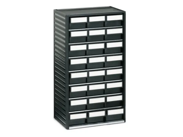 ESD-assortimentskast,HxBxD 550x310x180mm,24lade(n),laden zwart