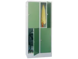lockerkast,HxBxD 1850x800x500mm,2x2vakken,RAL7035,front RAL5012