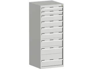 ladekast HxBxD 1600x650x650mm 9laden RAL7035 front RAL7035 - 2