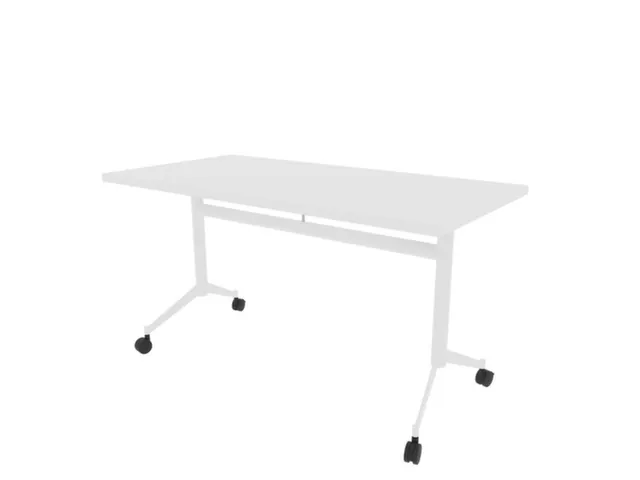 klaptafel,HxBxD 750x1400x700mm,hoekig,T-voet wit,ovale buis,blad wit
