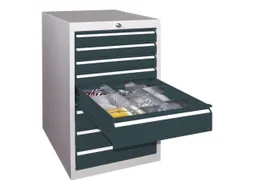 ladekast 800x500x600mm 8laden cilinderslot RAL7035 front RAL7016