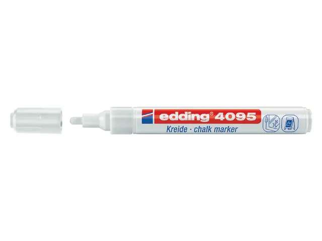 Krijtstift edding 4095 rond wit 2-3mm blister 2stuks