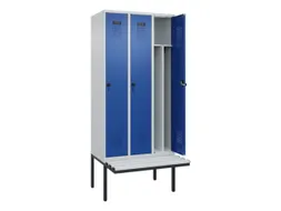 locker met bank,voor scheiding van kleding,HxBxD 2120x900x815mm,3vak