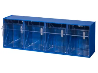 Assortimentsbak Hxbxd 210x600x172mm 4bakken Polystyreen Blauw - 1