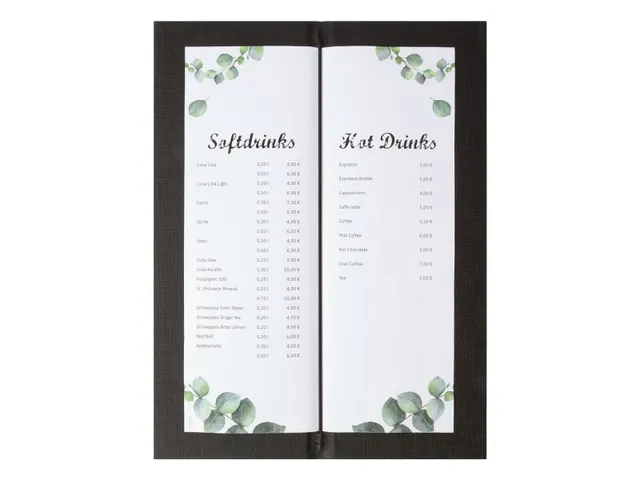 Drankkaart map Sigel 1/2 A4 smal beige voor 8 blad