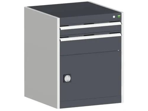 ladekast HxBxD 800x650x650mm 2laden RAL7035 front RAL7016