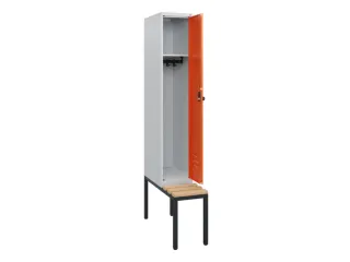 locker met bank,HxBxD 1950x300x815mm,1vak,vak B 300mm,draaigrendel - 2