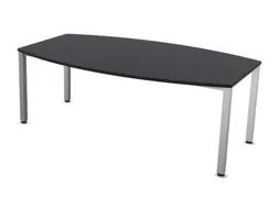 vergadertafel HxBxD 74x200x120cm vatvormig CC-zwart alu