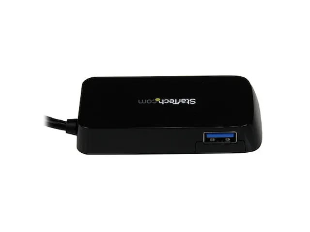 Draagbare 4-poorts SuperSpeed USB 3.0 hub 5Gbps zwart