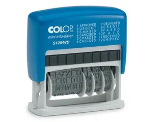 Woorddatumstempel Mini Info-Dater S120/WD Nederlands Rood Blauw - 1