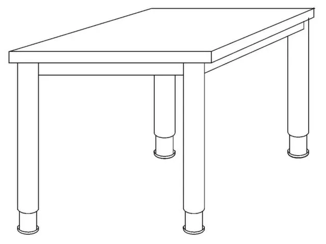 In hoogte verstelbaar bureau,HxBxD 680-760x800x800mm,blad notenboom