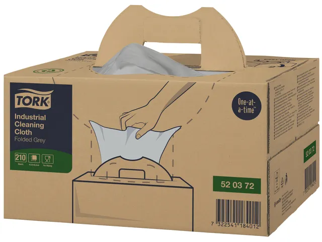Reinigingsdoek Tork Industrial W7 handy box 210 vel grijs 520372