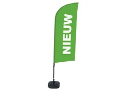 Promotievlag Alu Wind complete set "NIEUW" Groen ECO printmateriaal