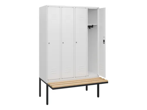 locker met bank,HxBxD 1950x1200x815mm,4vak,vak B 300mm,cil.-slot