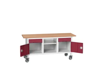 werkbank,HxBxD 830x1750x600mm,multiplexblad,uitrusting: 2laden,2kasten - 1