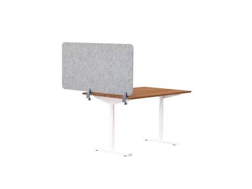 Akoestisch PET-vilt scheidingsscherm bureau lichtgrijs 60x120cm