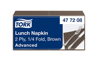 Tork 477208 Lunchservet 33x33cm 2-laags 1/4 vouw 10x200st Bruin - 1