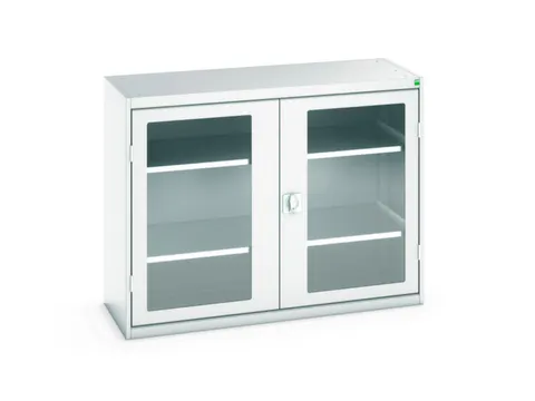 vitrinekast 1000x1300x550mm 2xStalen bodem romp RAL7035 front RAL7035