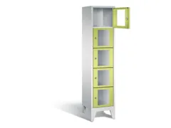 Lockerkast 1850x420x500mm 1x5 vakken Cilinderslot Poten, RDS1108060