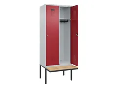 locker met bank,HxBxD 2120x800x815mm,2vak,vak B 400mm,cilinderslot