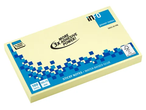 Bloc-mémos Power notes 125x75mm jaune