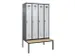 locker met bank,voor scheiding van kleding,HxBxD 2120x1200x815mm,4vak