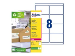 Verzendetiket Avery LR7165-100 99.1x67.7mm Recycled Wit 800 Stuks