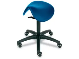 zadelkruk zadelzitting zitting stof blauw H 490-680mm gasveer wielen