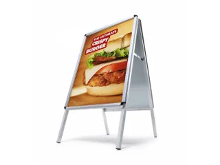 Stoepbord 50x70cm Design Zilver Ronde Hoek 32mm - 1