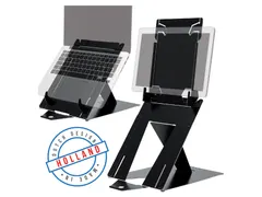 Tablet en laptopstandaard in 1 R-Go Riser Duo voor 10-22 inch Zwart