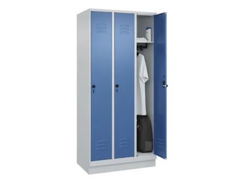 locker,HxBxD 1950x900x500mm,3vak,vak B 300mm,draaigrendel,sokkel