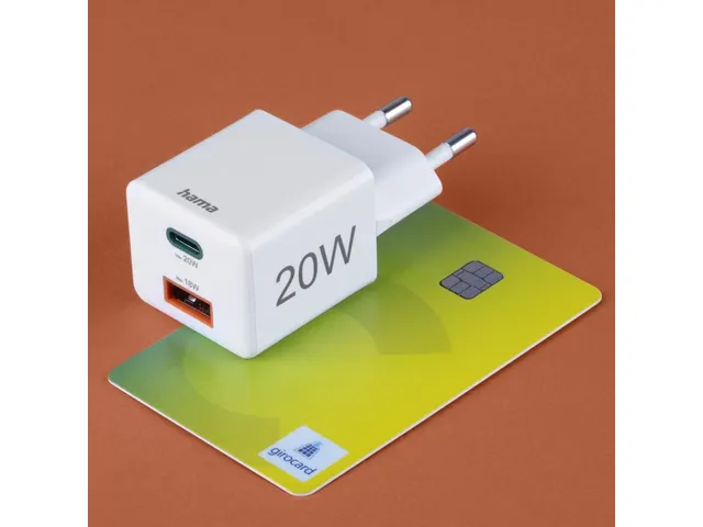 Oplader Hama USB-C/USB-A Mini PD 20W wit