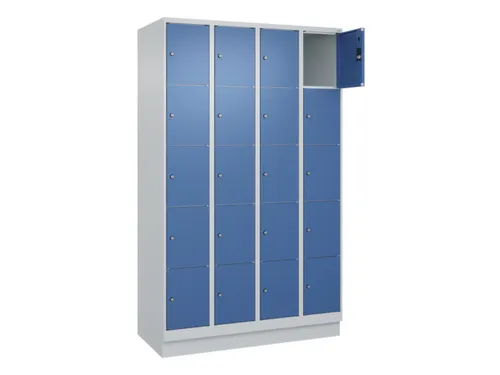 lockerkast,HxBxD 1950x1200x500mm,4x5vakken,vak B 300mm,cil.-slot