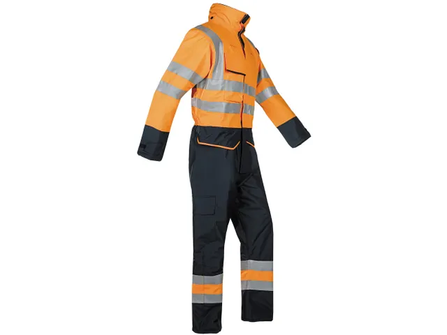 Combinaison d'hiver Sioen 7253 Carret orange fluo/bleu marine Taille S