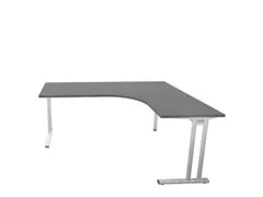 bureau in vrije vorm,HxBxD 740x1800x1600mm,vrije vorm,MS-donkergrijs