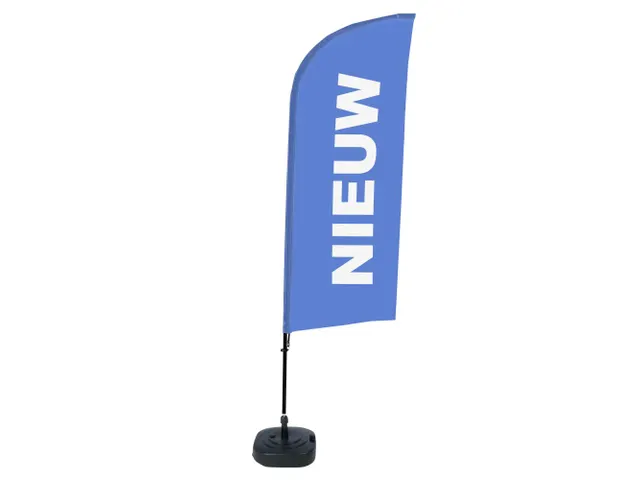 Promotievlag Alu Wind complete set "NIEUW" Blauw ECO printmateriaal