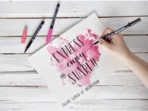 Brushpen Sakura Pigma breed zwart