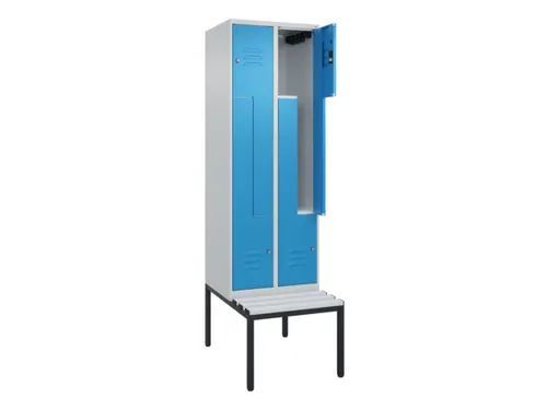 Z-garderobekast,HxBxD 2120x600x815mm,2vak,vak B 300mm,cil.-slot