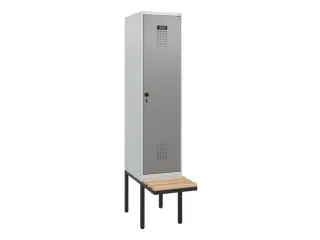 locker met bank,HxBxD 1950x400x815mm,1vak,vak B 400mm,draaigrendel - 2