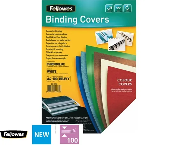 Voorblad Fellowes A4 Chromolux 250 Grams Wit 100stuks