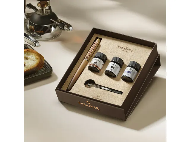 Coffret cadeau stylo plume Sheaffer VFM M Coffee ed. Matt brown 3x10ml