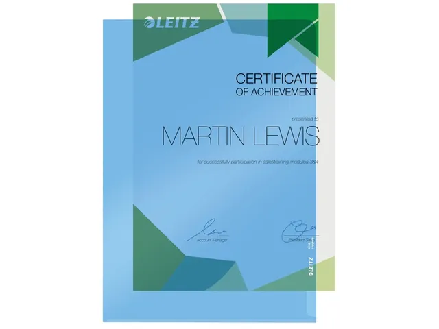 Insteekmap L-map Leitz Premium A4 0.15mm Pvc Blauw Glashelder