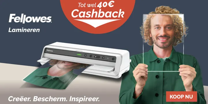Tot wel € 40 cashback op Fellowes Lamineermachines