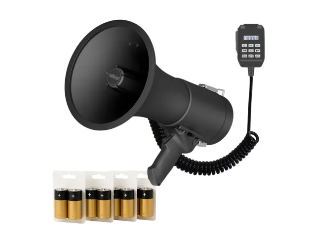 Krachtige 50 W megafoon met ingebouwde sirene Set