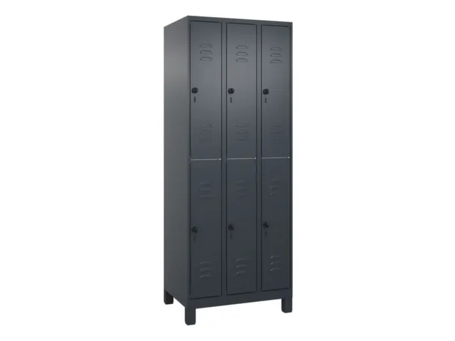 dubbeldekse locker,HxBxD 1950x750x500mm,3x2vak.,vak B 250mm