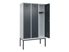 locker,HxBxD 2120x1200x500mm,3vak,vak B 400mm,cil.-slot,voetonderstel