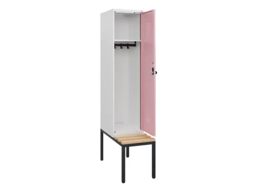 locker met bank,HxBxD 1950x400x815mm,1vak,vak B 400mm,draaigrendel